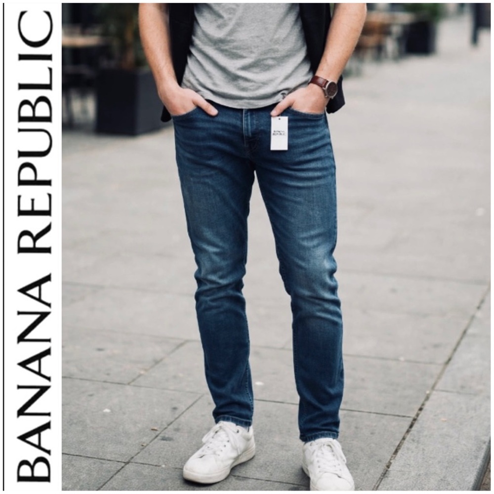 ❤️Banana Republic Men’s Slim Jeans - Dark Blue Wash